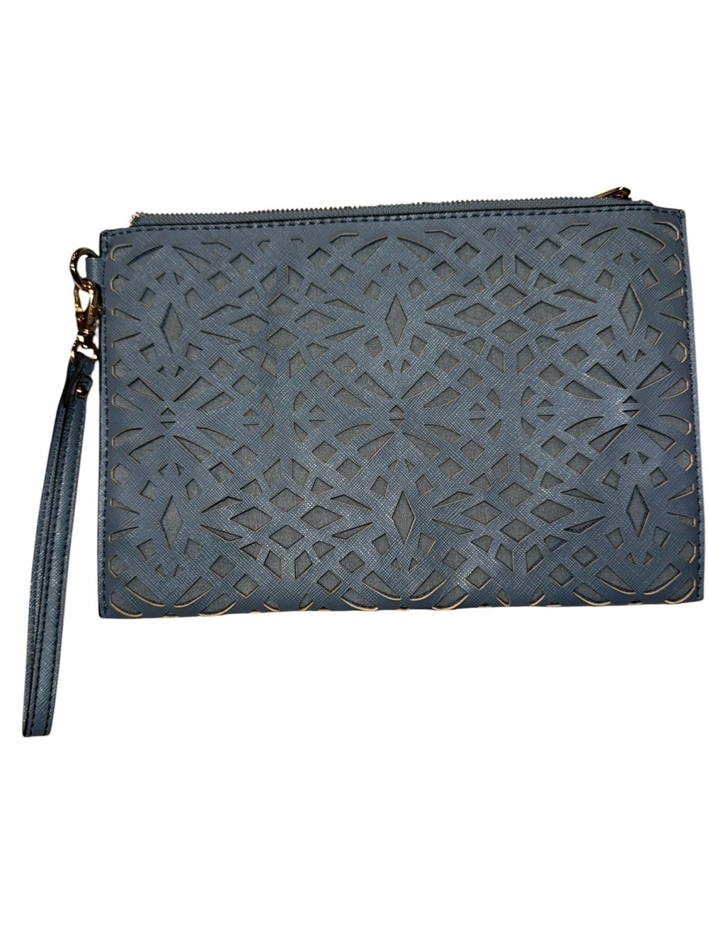 Aldo Navy Laser-Cut Wristlet Clutch